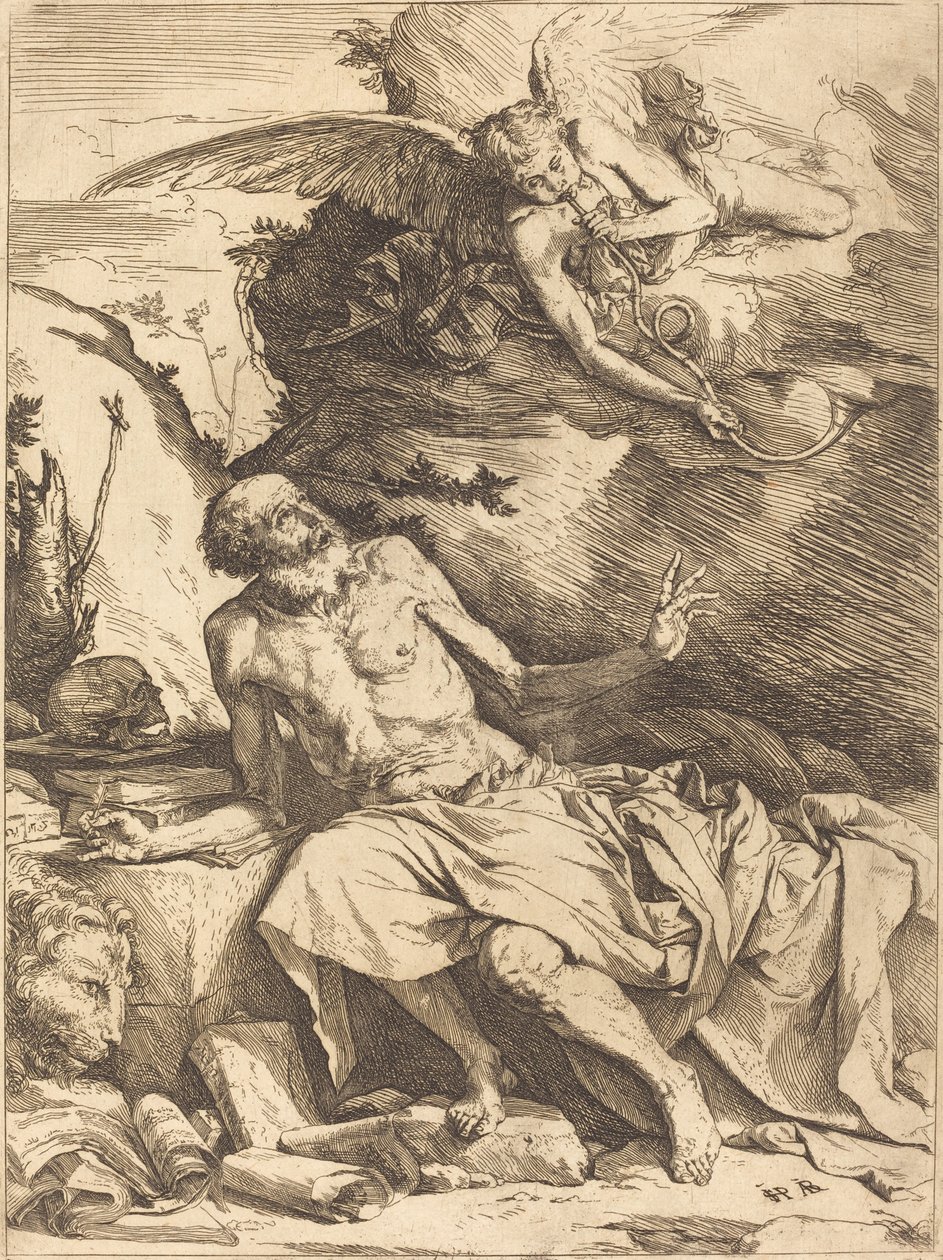 Aziz Jerome Son Yargının Trompetini Duyuyor by Jusepe de Ribera