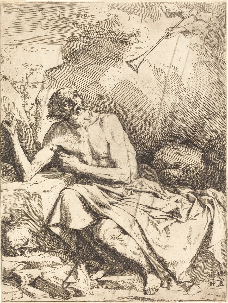 Aziz Jerome Son Yargının Trompetini Duyuyor by Jusepe de Ribera