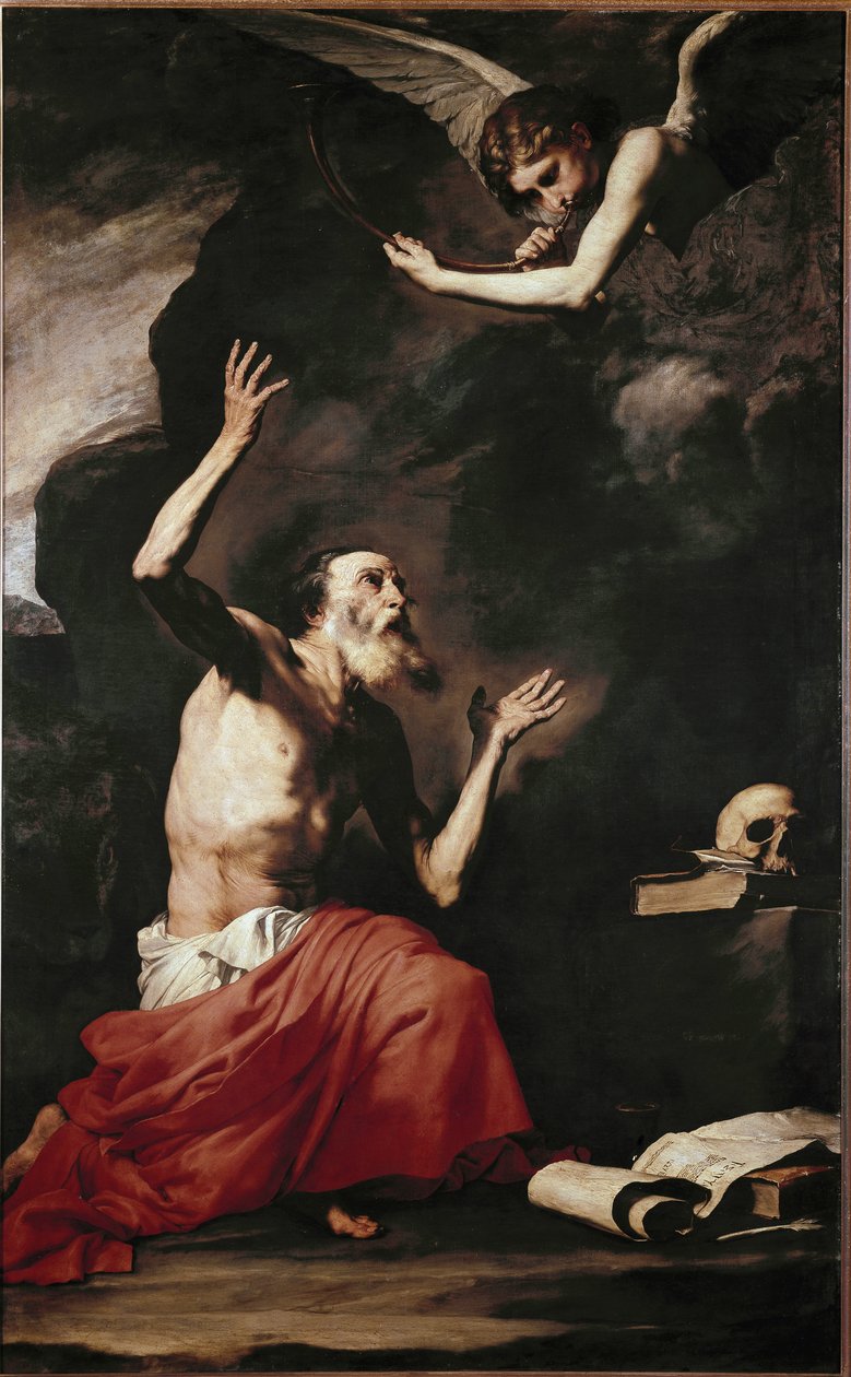Aziz Jerome ve Melek (tuval üzerine yağlı boya by Jusepe de Ribera