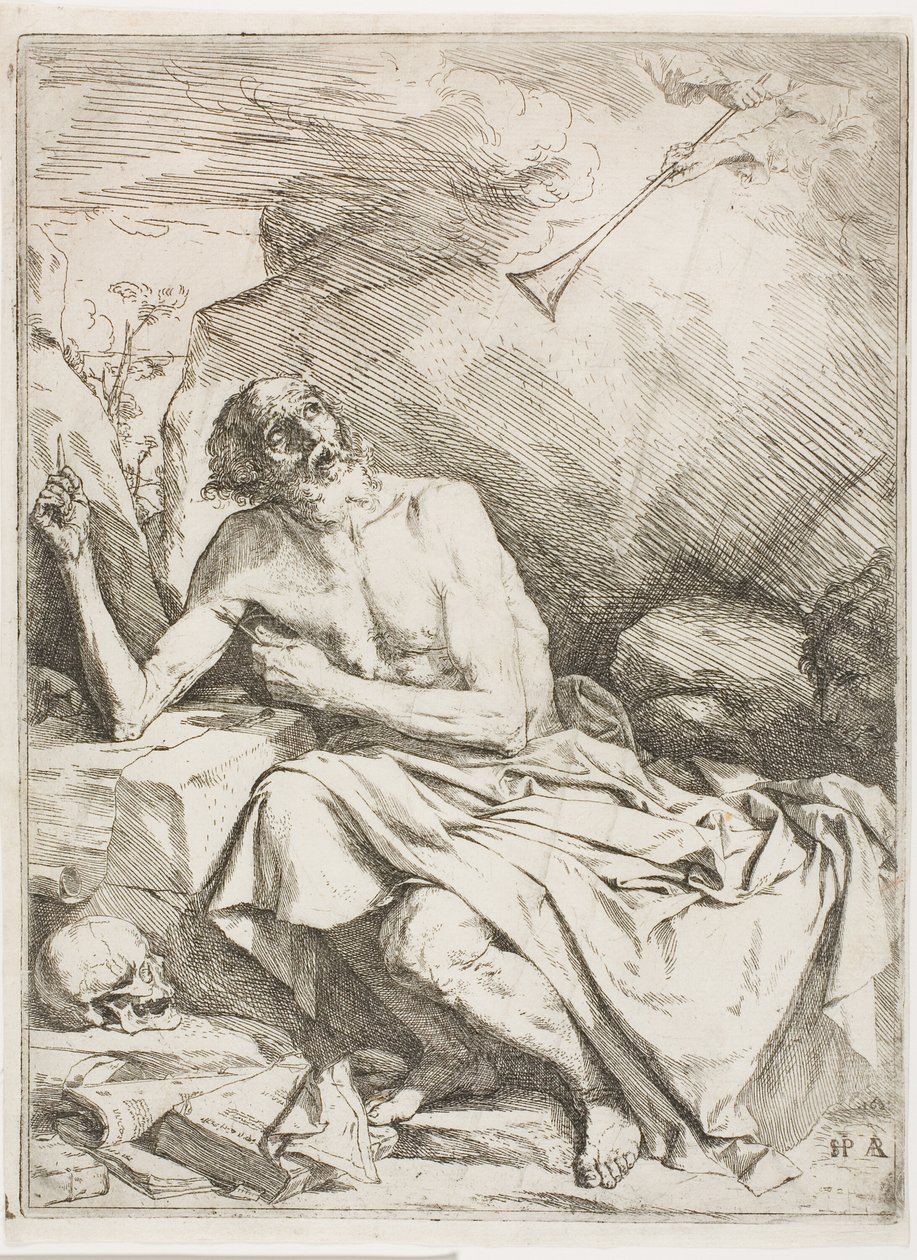 Aziz Jerome Son Yargının Trompetini Duyuyor by Jusepe de Ribera