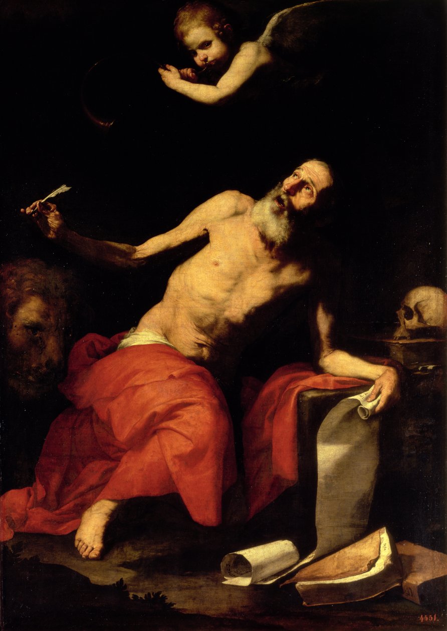 Aziz Jerome Son Boruyu Duyuyor, 1626 by Jusepe de Ribera