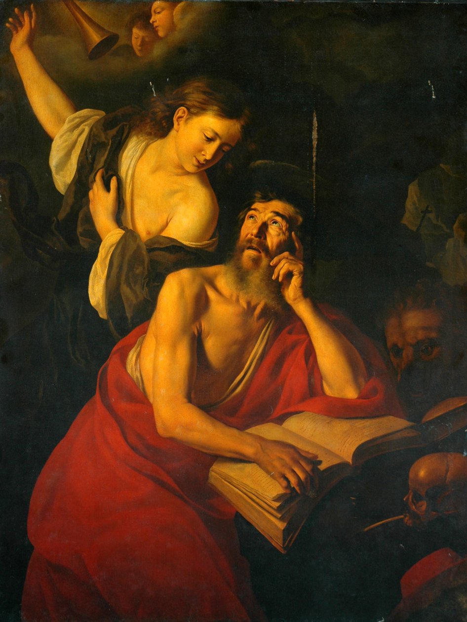 Aziz Jerome Melekler Tarafından Ziyaret Edildi by Jusepe de Ribera