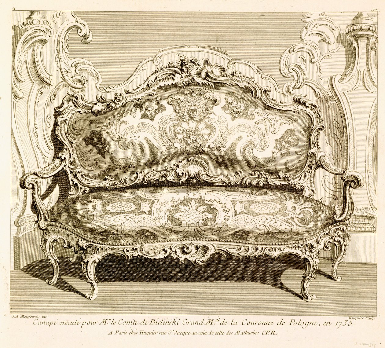 Kanepe, Messioner, Juste Aurele (1695-1750), L'art Decoratif Applique a L'Art Industrial, 1734 by Juste Aurèle Meissonnier