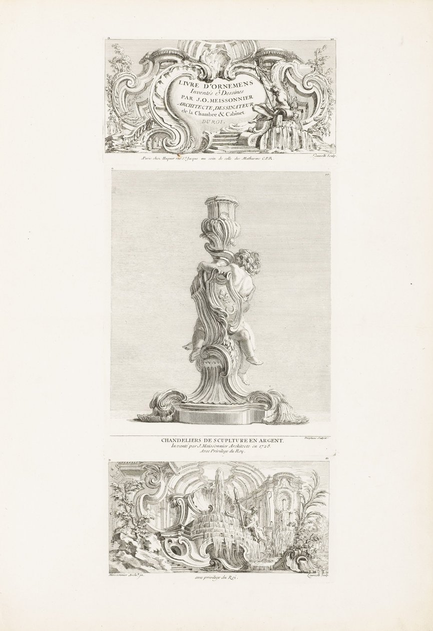 Kitaplar DOrnemens Inventés und Dessines J.A. Meissonnier Architect, Designer of the Room and C ... by Juste Aurèle Meissonnier