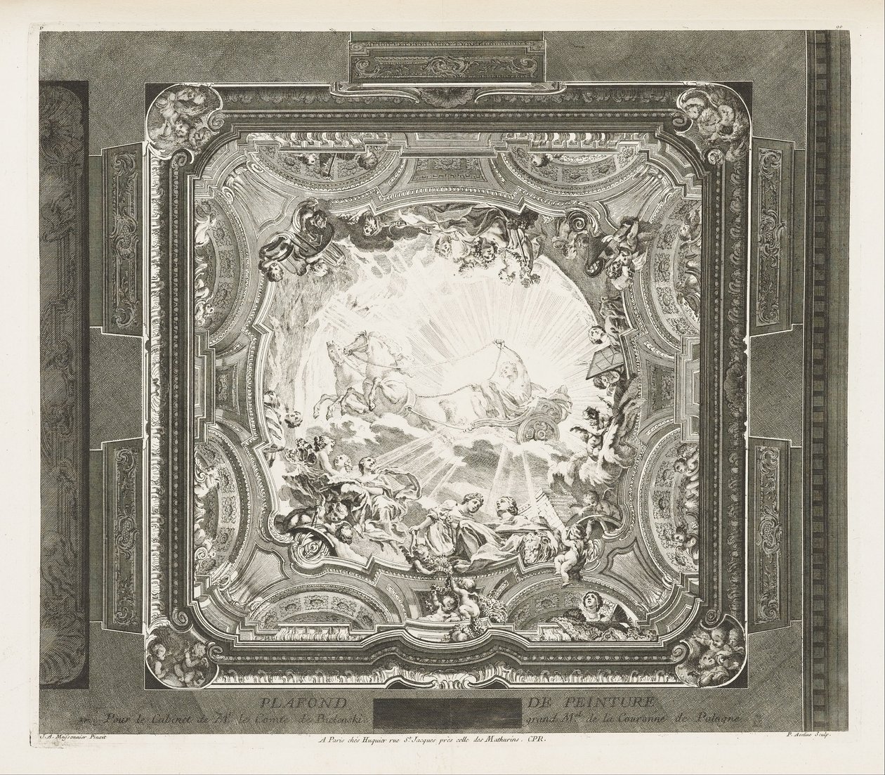 BOYAMA TAVAN; Aynı dolabın tavanı, 4. Levha by Juste Aurèle Meissonnier