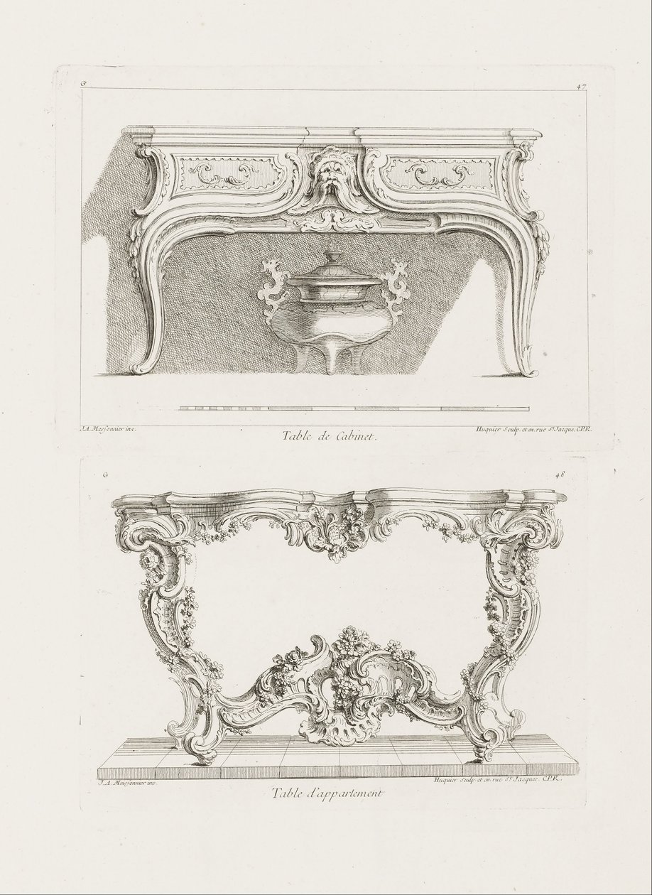 Dolap Masası., 6. Plaka (Tablo Çalışması), pl. 47. Juste-Aurele Meissonnier
