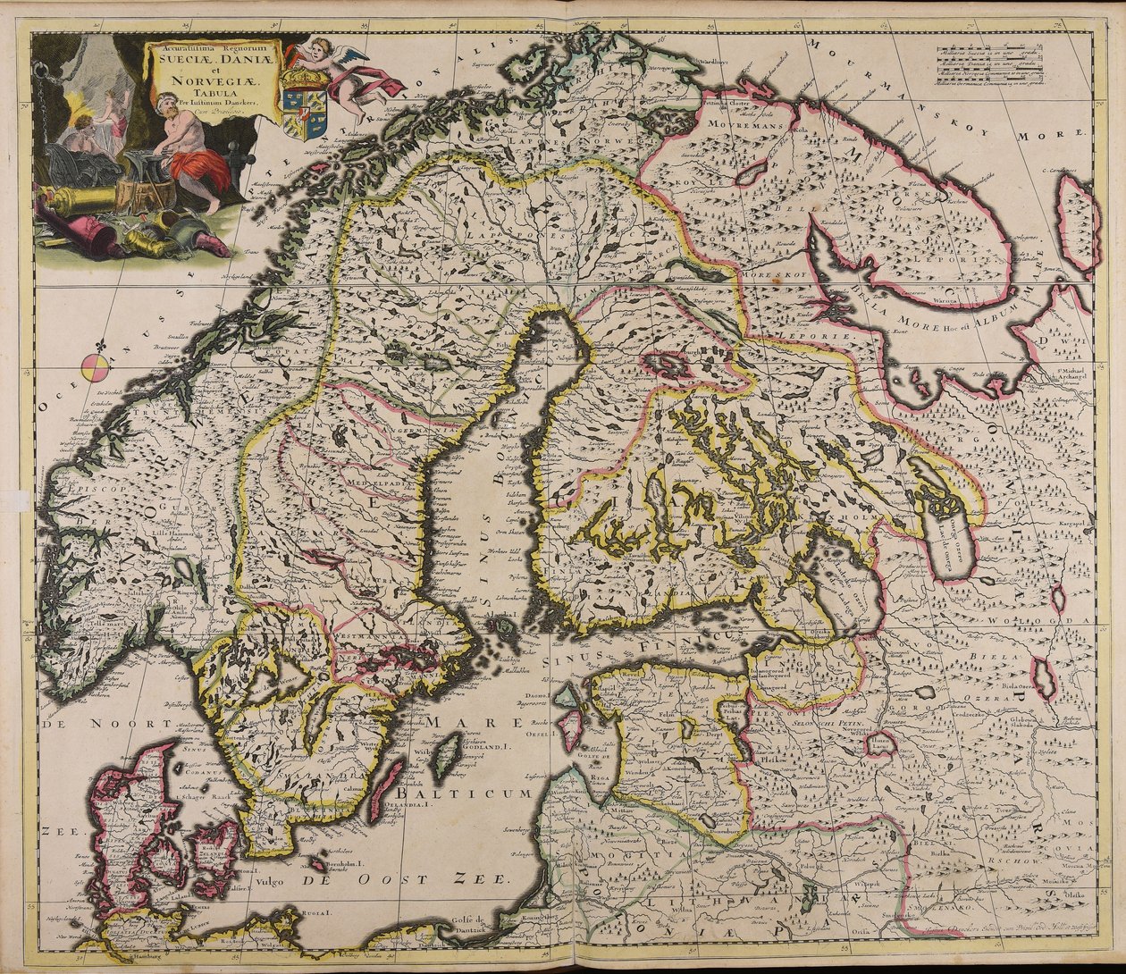 İsveç, Danimarka ve Norveç krallıklarının en doğru haritası by Justus Danckerts