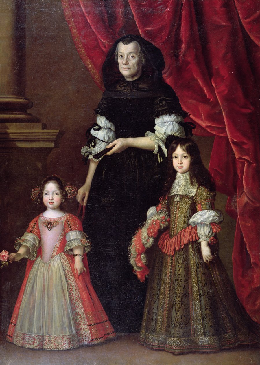 Ferdinando II (1610-70) Toskana Büyük Dükü ve Mürebbiye ile Maria Ludovica de