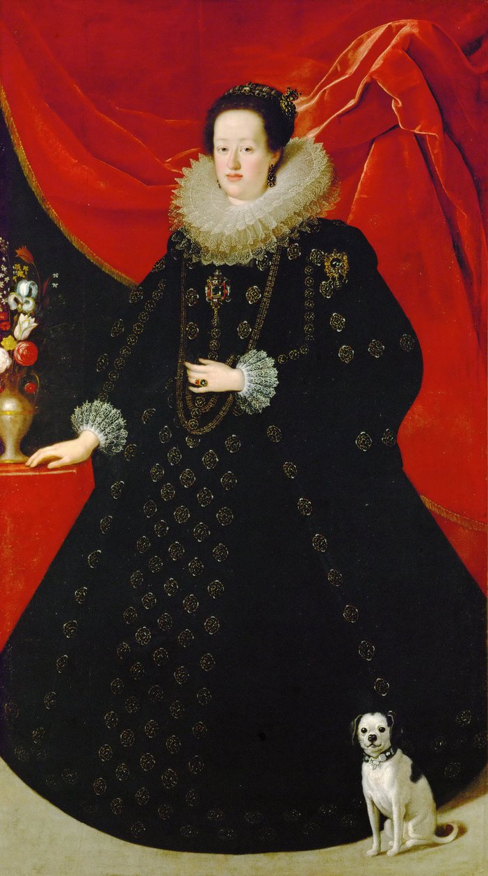 Eleonore de Gonzague (ou de Mantoue) - Sustermans, Justus (Giusto) (1597-1681) tarafından siyah elbiseli Eleonora Gonzaga