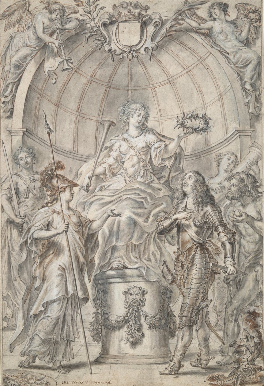 Bir Frontispiece için Tasarım [?] by Justus van Egmont