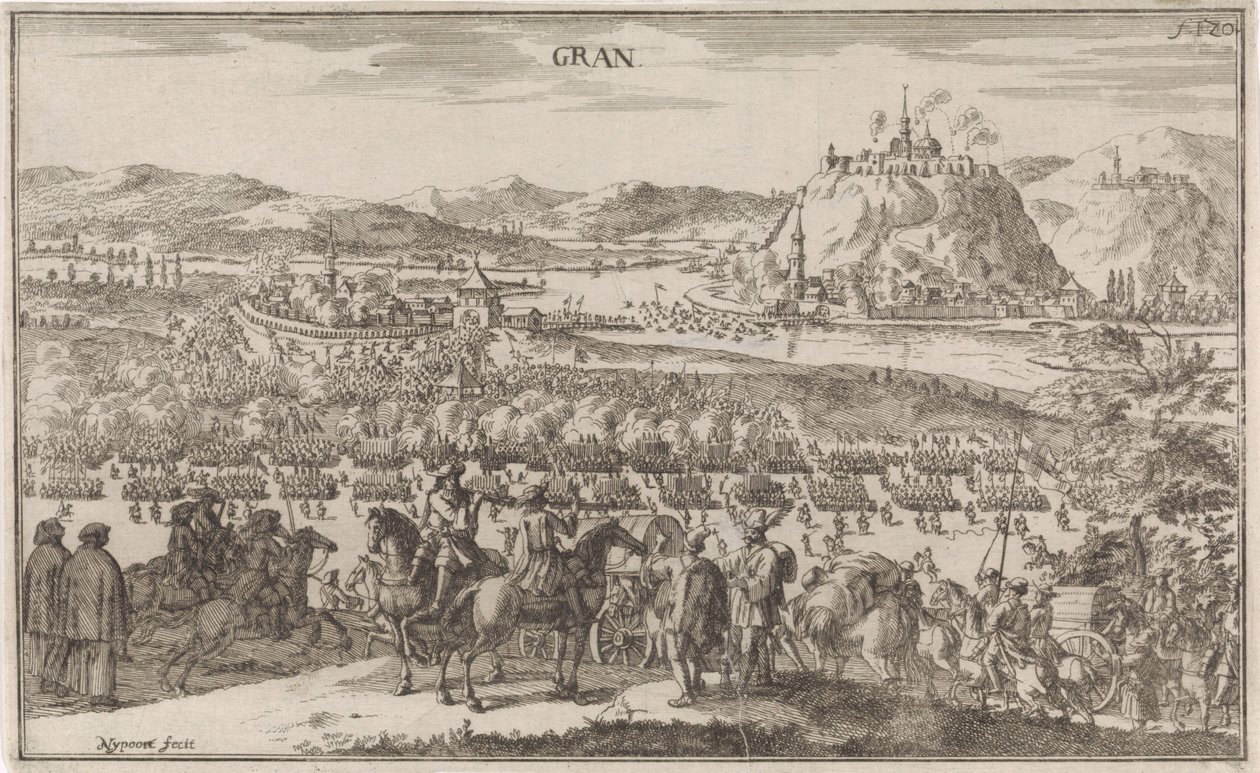 1683 yılında cüruf bij Párkány Gran (nesne üzerindeki başlık) by Justus van den Nijpoort