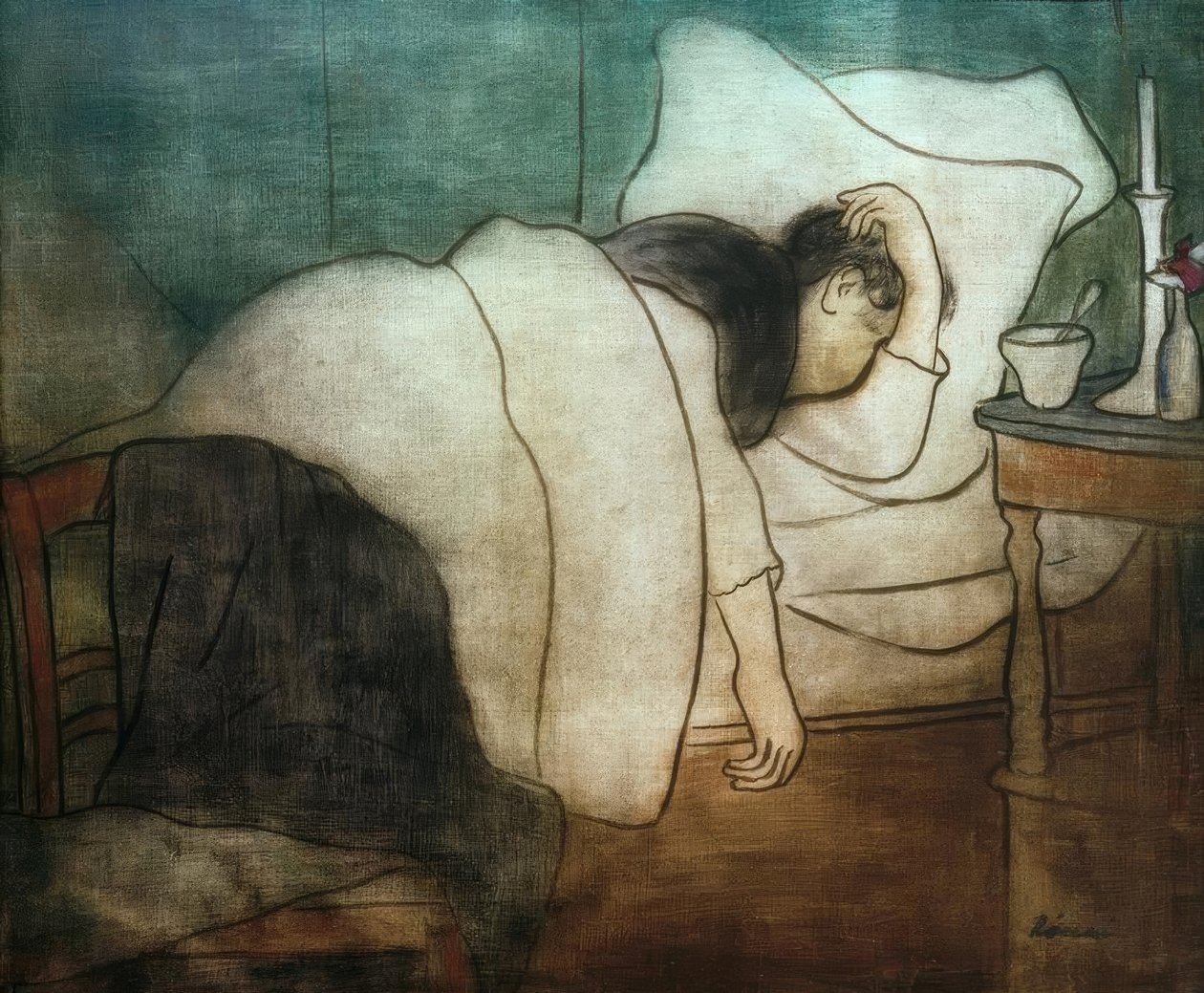 yatakta kadın by József Rippl Rónai