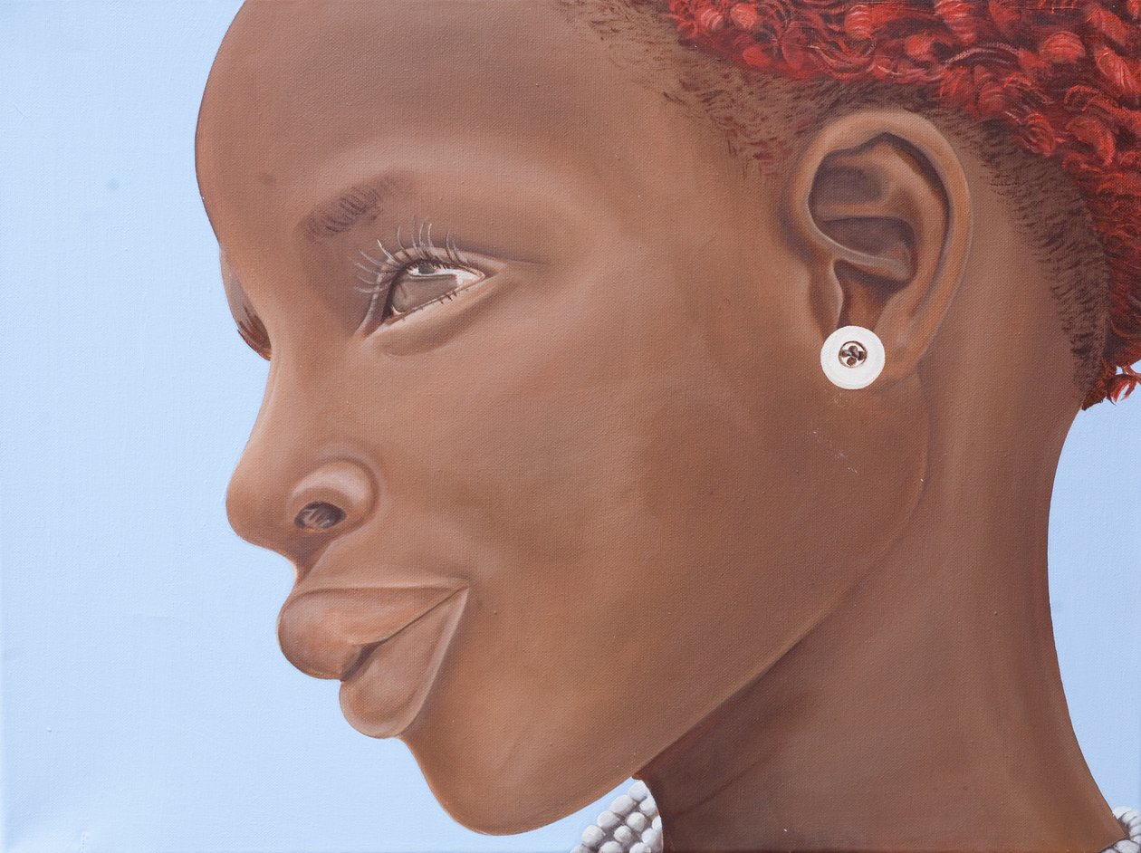 Brown Introspection, 2007 (tuval üzerine yağlı boya ve akrilik) by Kaaria Mucherera