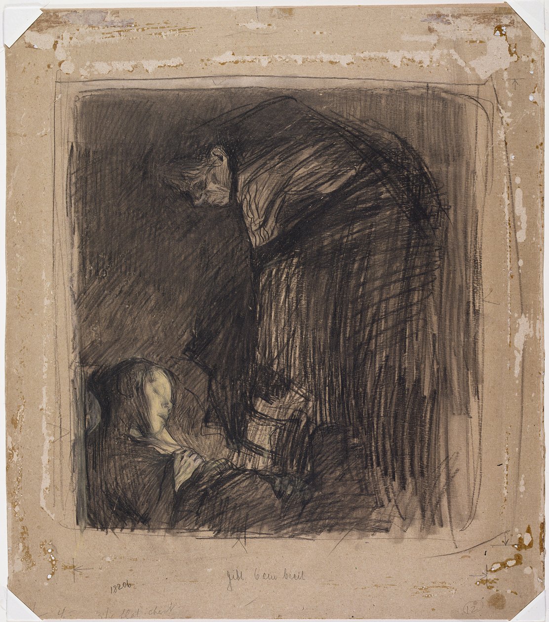 Defin, c.1903 (gemide kömür, pastel ve tebeşir) by Käthe Kollwitz