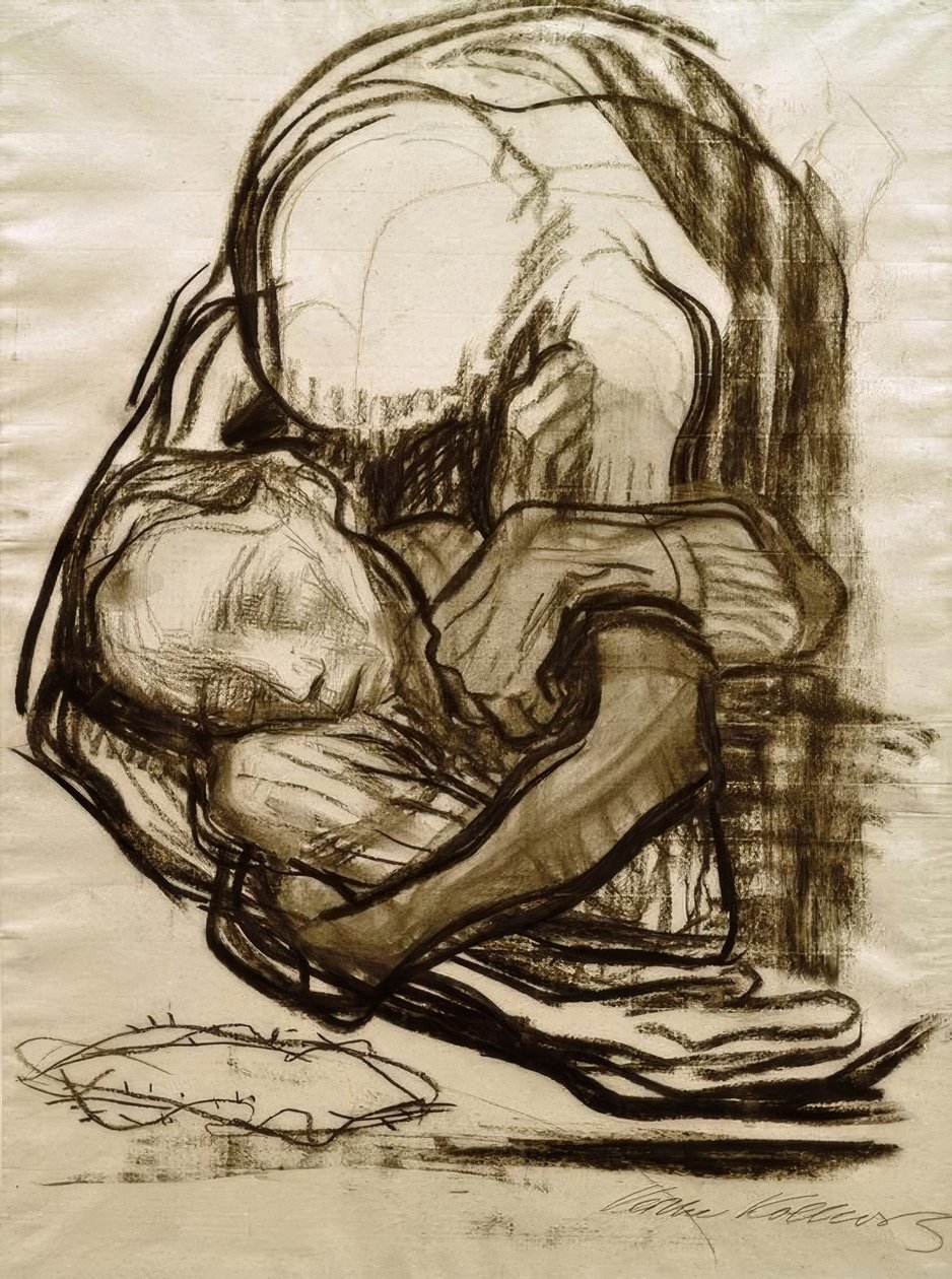 Ölüm bir kadını alır by Käthe Kollwitz