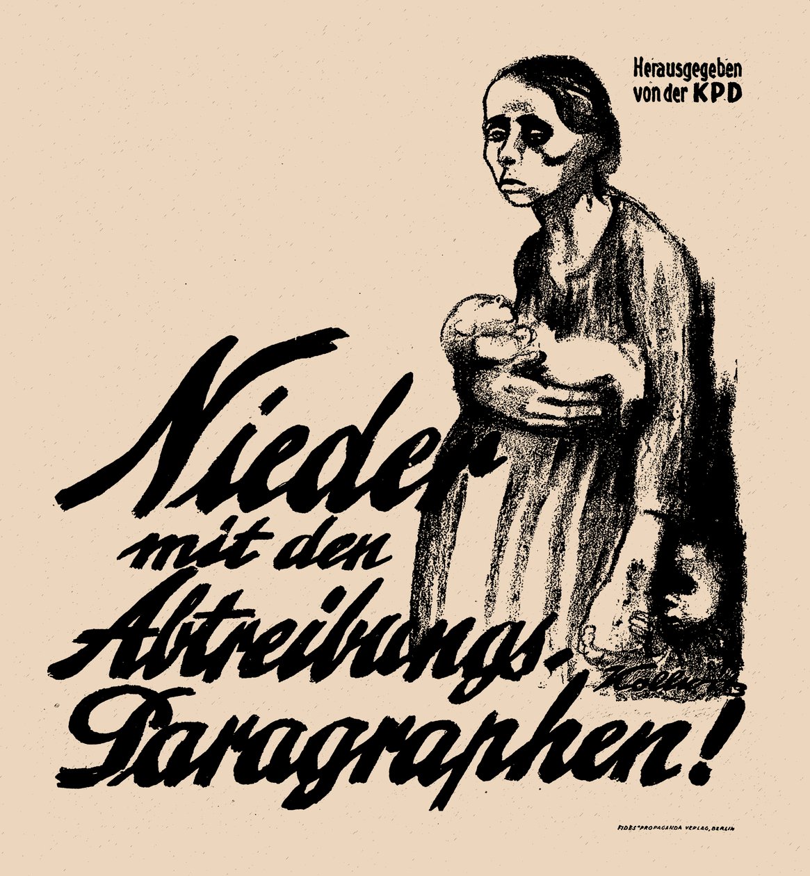 Aşağı Kürtaj Paragrafları!, 1923. by Käthe Kollwitz