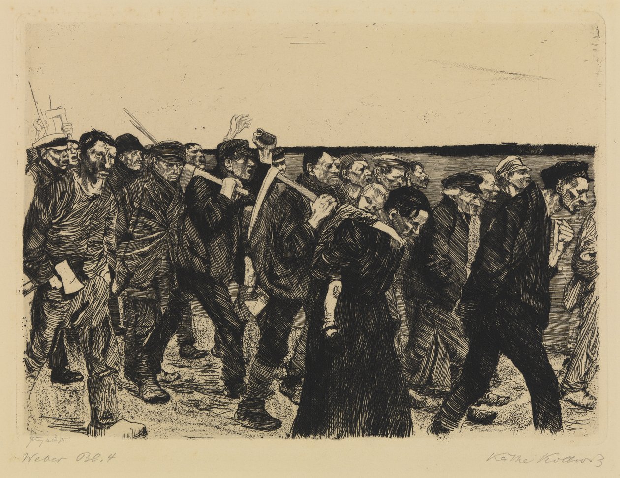 Bir dokumacı ayaklanması - dokumacı treni by Käthe Kollwitz