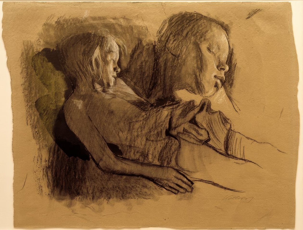 K. Kollwitz, Uyuyan Çocuk ve Çocuğun Başı by Käthe Kollwitz