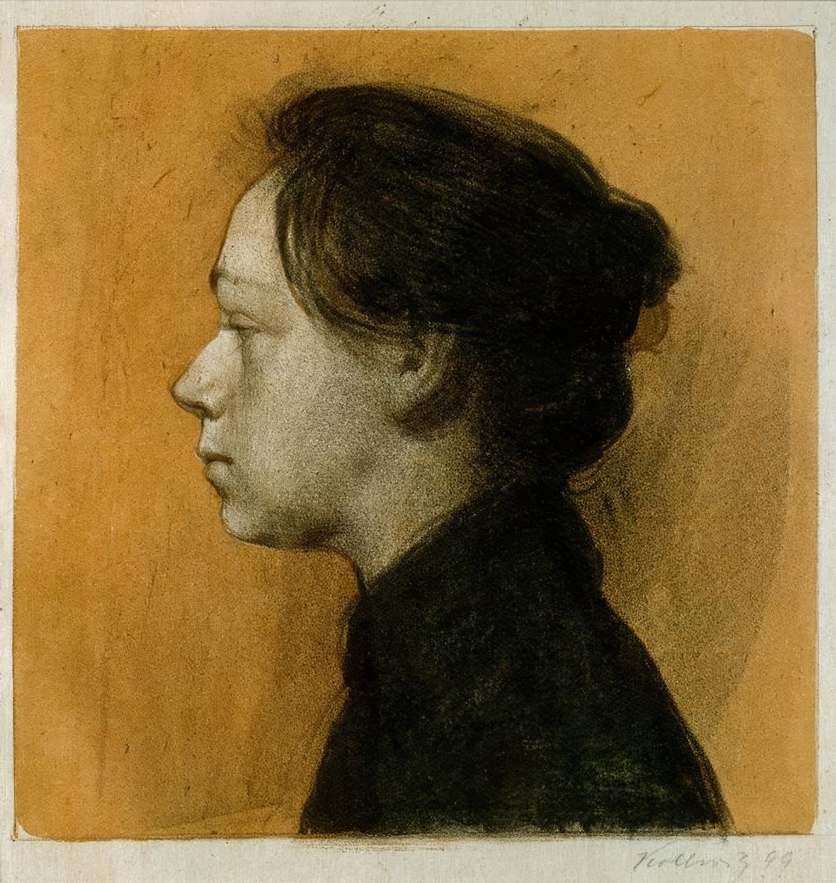 Soldaki profilde otoportre II by Käthe Kollwitz