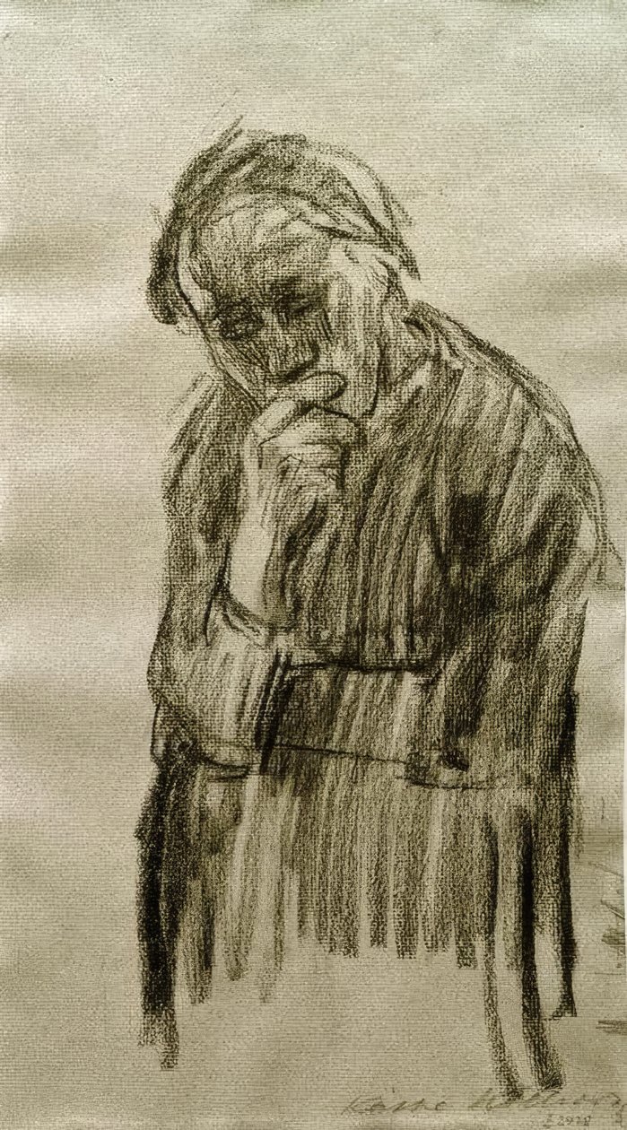 Başı sağ elinde duran kadın by Käthe Kollwitz