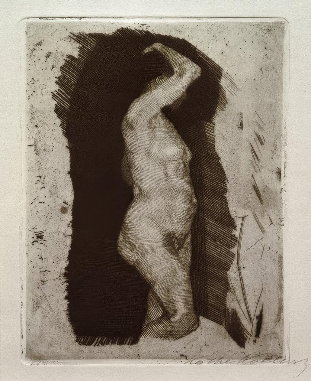 Stehender weiblicher Akt by Käthe Kollwitz