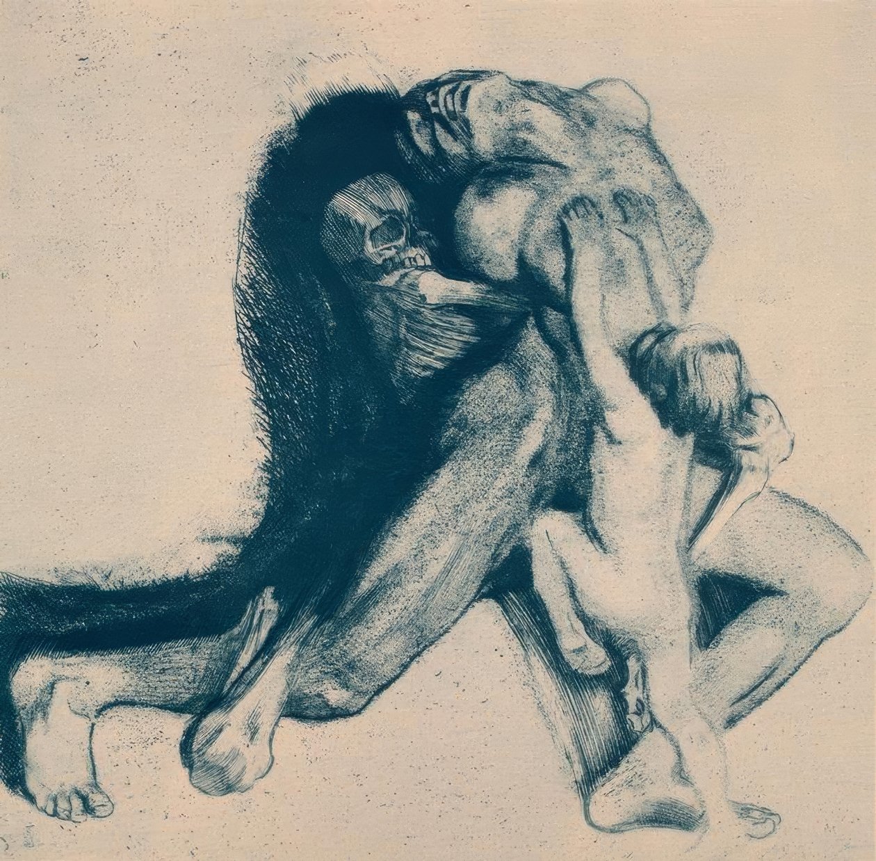 ölüm ve karısı by Käthe Kollwitz