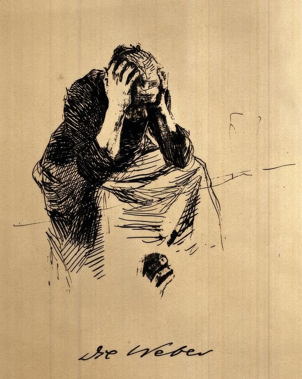 yas tutan kadın by Käthe Kollwitz