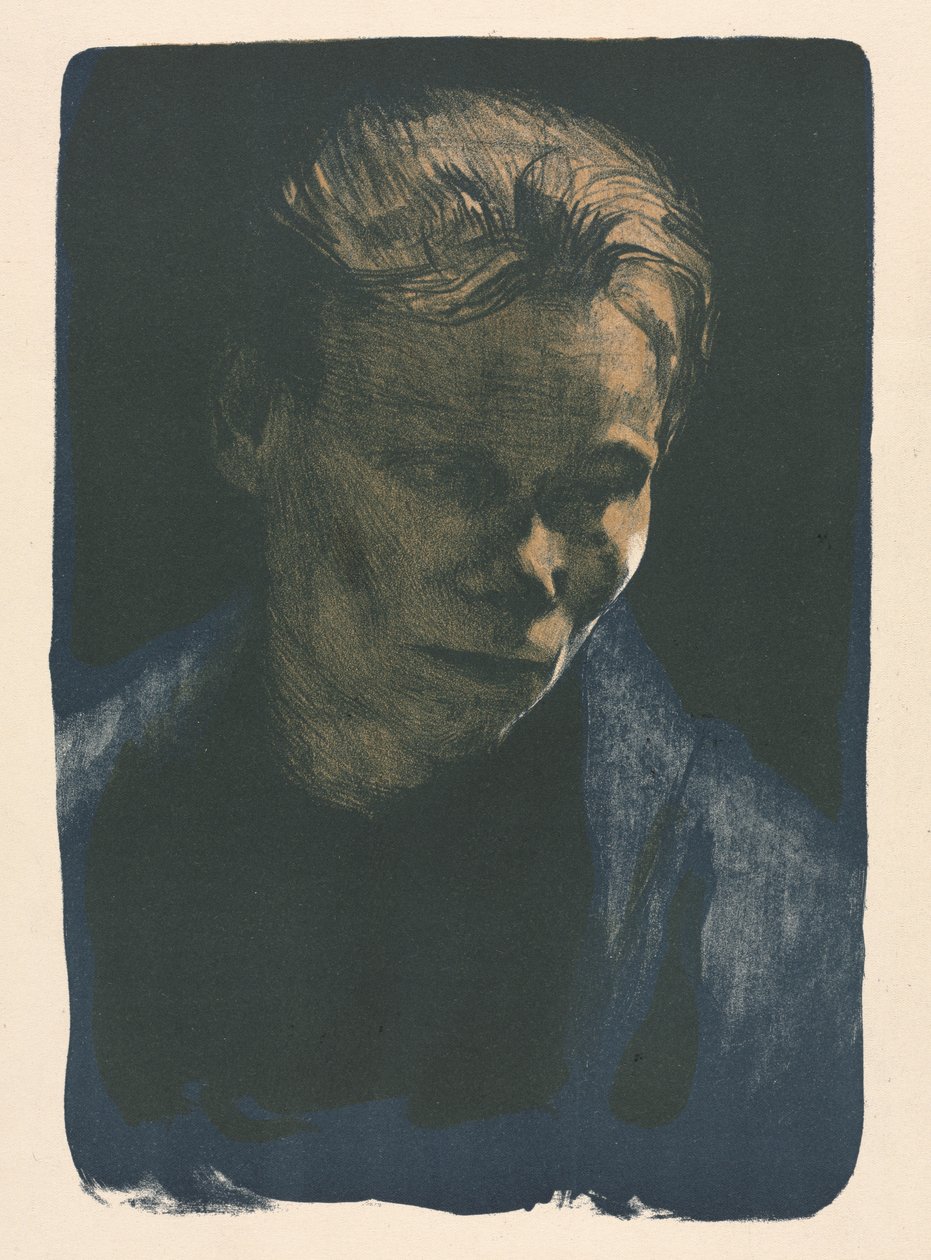 Mavi Şallı Çalışan Kadın by Käthe Kollwitz