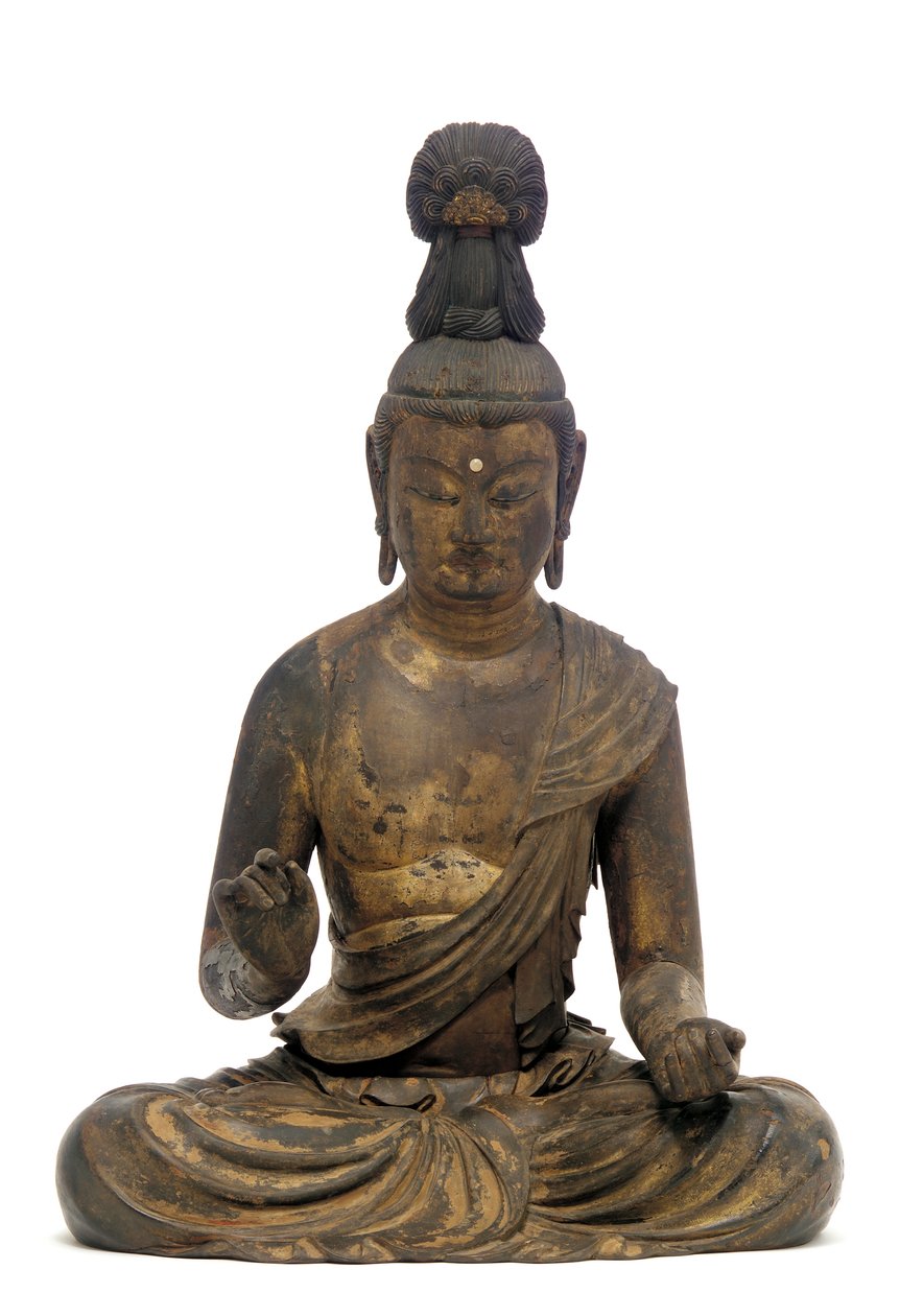 Bodhisattva, Kamakura Dönemi, 13. yüzyılın başları (cila, altın, bakır ve kristal ile ahşap) by Kaikei