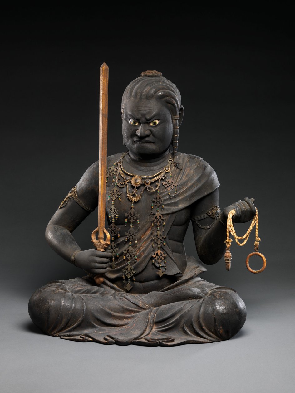 Fudo Myōō, 13. yüzyılın başlarında (kristal ile cila ve altın) by Kaikei Kaikei