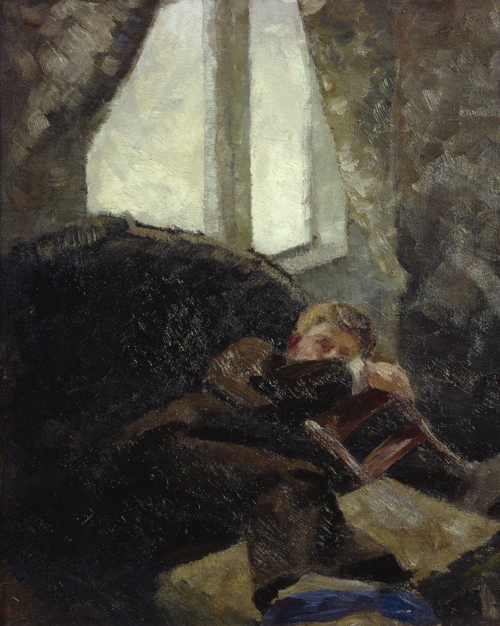 Genç adam - bir gün sonra (Akşamdan kalma) 1884 (tuval üzerine yağlı boya) by Kalle Lochen