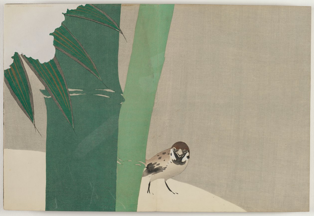 Yüz Dünyanın Çiçekleri (Momoyogusa): Karda Bambu (Secchuchiku) by Kamisaka Sekka