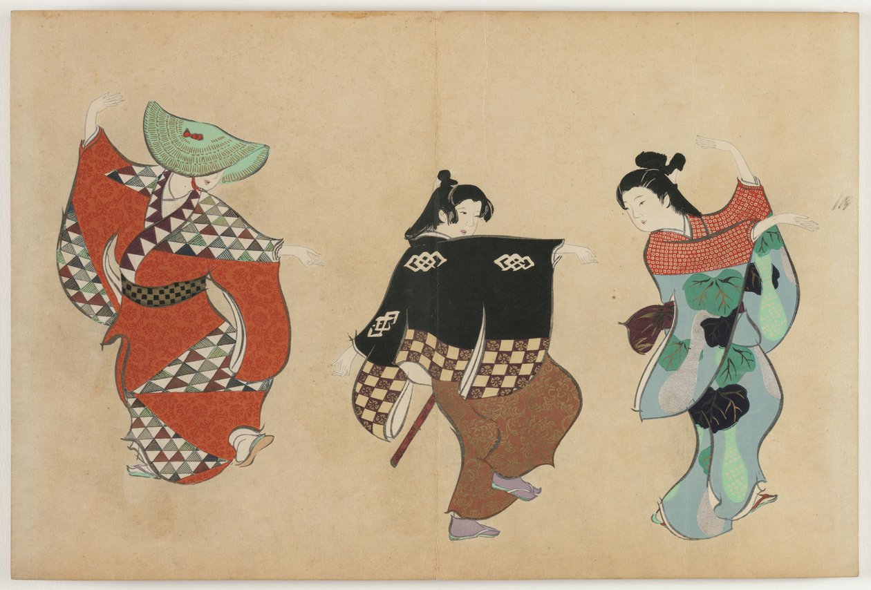 Yüz Dünyanın Çiçekleri (Momoyogusa): Dans (Odori) by Kamisaka Sekka