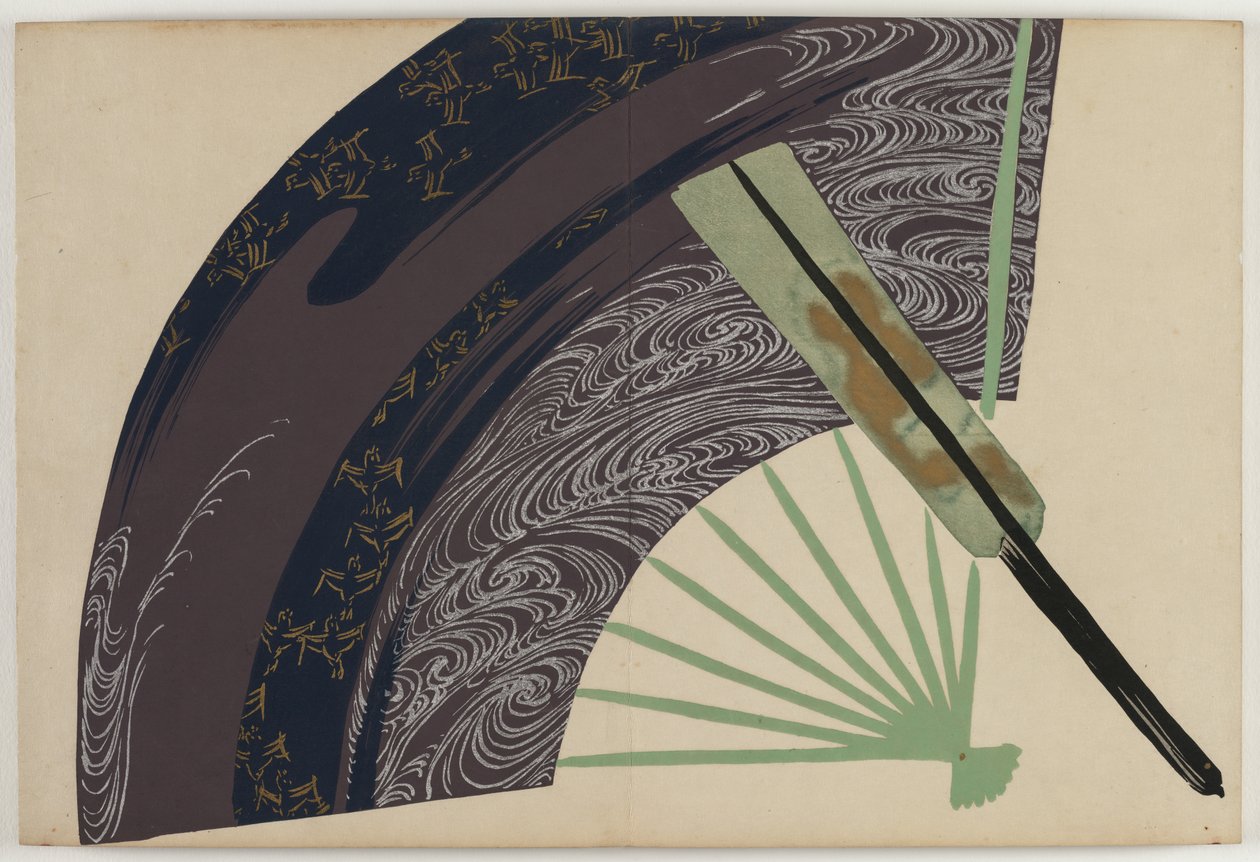 Yüz Dünyanın Çiçekleri (Momoyogusa): Katlanan Hayranlar (Suehiro) by Kamisaka Sekka