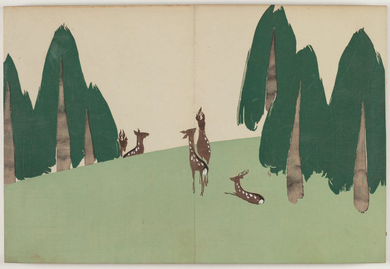 Yüz Dünyanın Çiçekleri (Momoyogusa): Kasuga Ovası (Kasugano) by Kamisaka Sekka