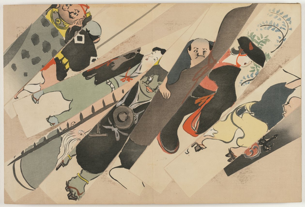 Yüz Dünyanın Çiçekleri (Momoyogusa): Otsu-e (Otsu-e) by Kamisaka Sekka