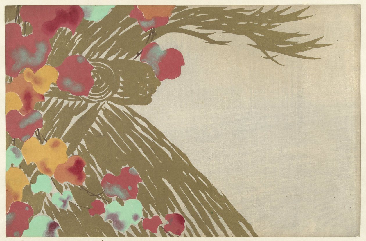 Ivy, 1909 (tahta baskı) by Kamisaka Sekka