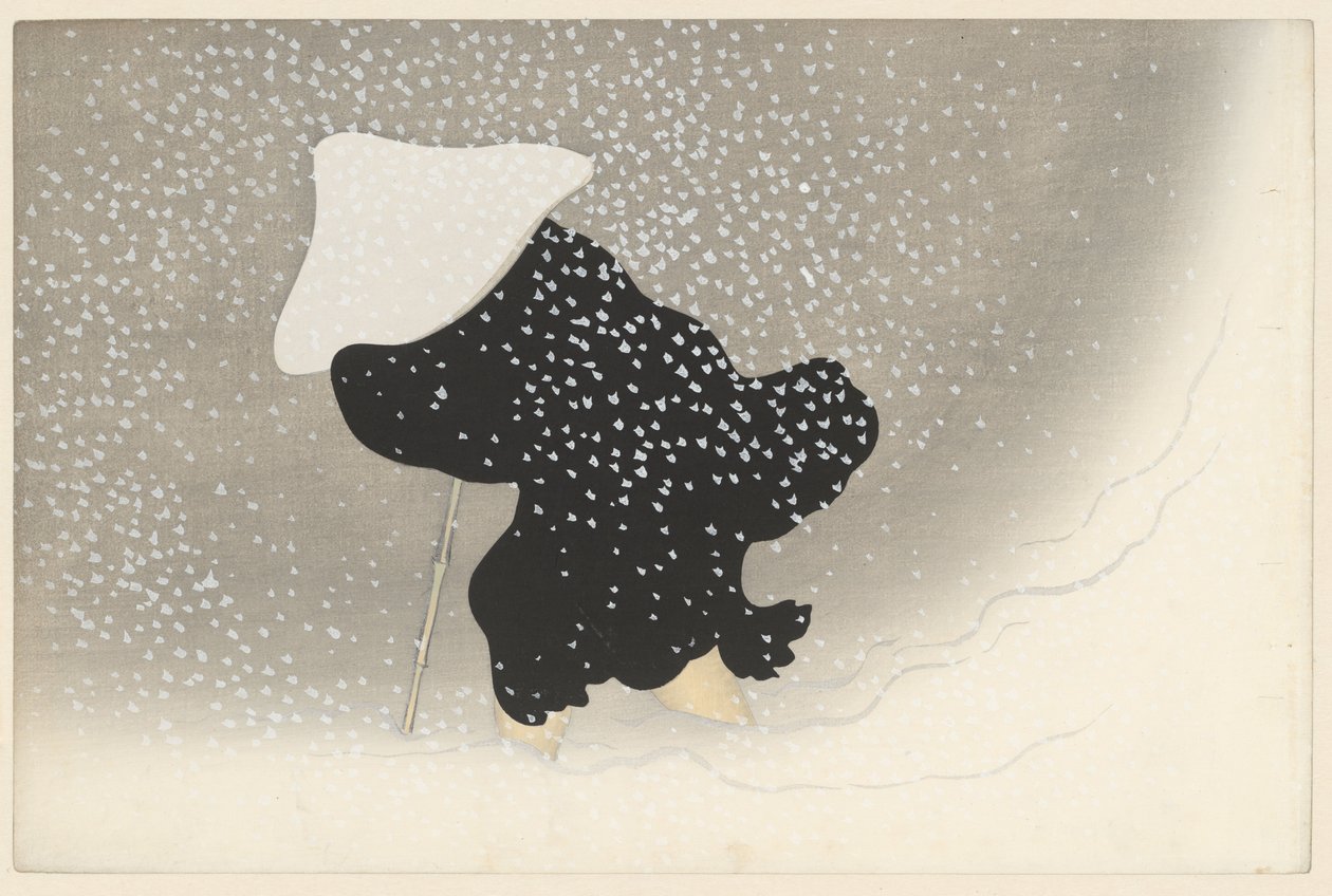Dönen kar, 1909 (tahta baskı) by Kamisaka Sekka