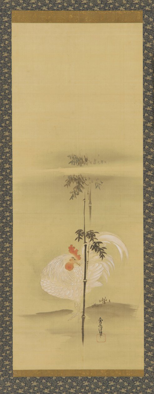 Horoz ve bambu, Edo dönemi, 17. yüzyılın ortası - 18. yüzyılın başı. by Kanô Yôboku Tsunenobu