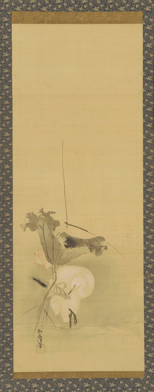 Balıkçıl ve nilüfer, Edo dönemi, 17. yüzyılın ortası - 18. yüzyılın başı. by Kanô Yôboku Tsunenobu