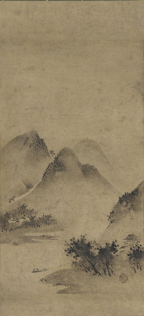Manzara, Muromachi dönemi (kağıt üzerine mürekkep) by Kano Motonobu