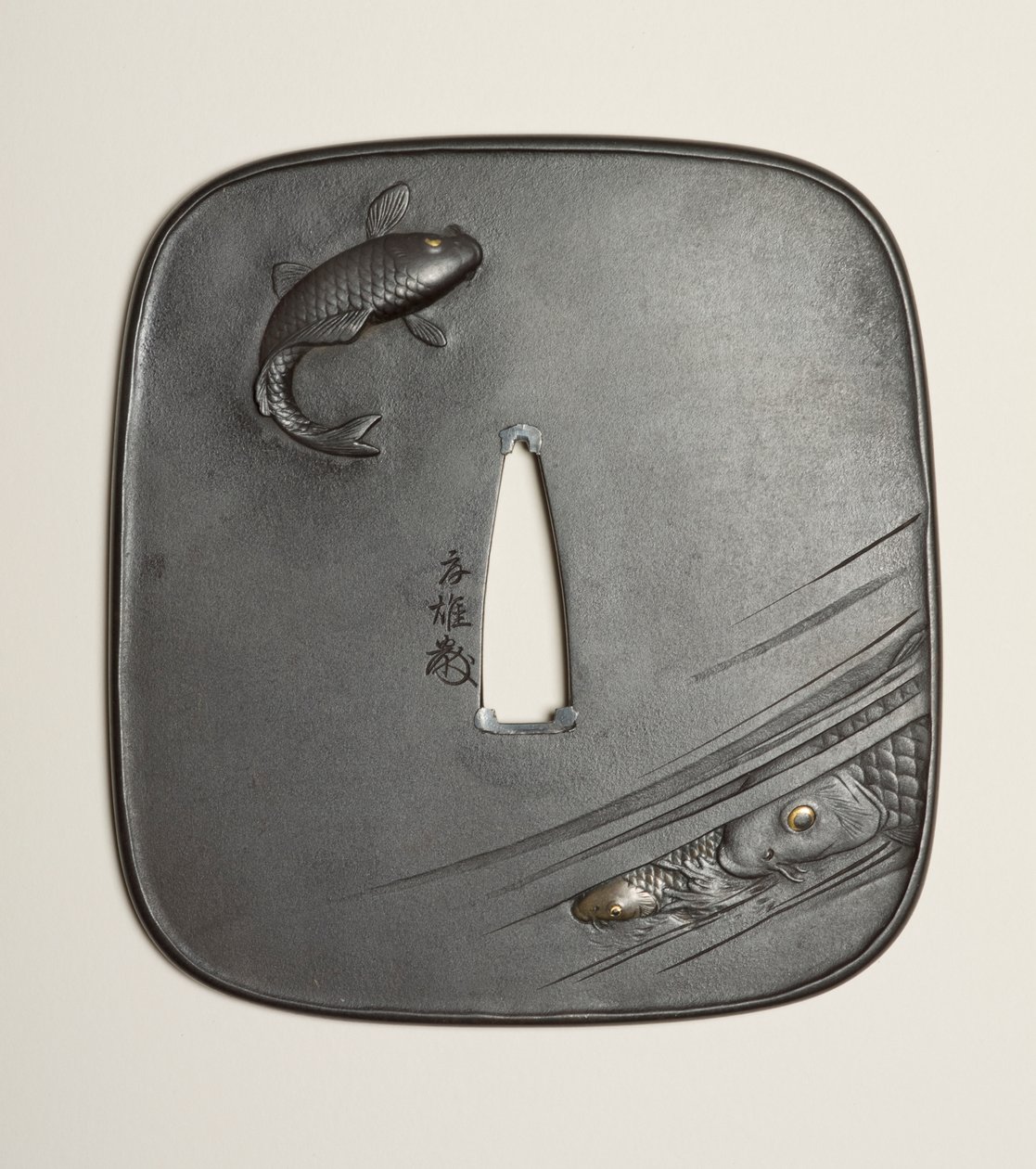Tsuba, 19. yüzyıl (demir) by Kano Natsuo