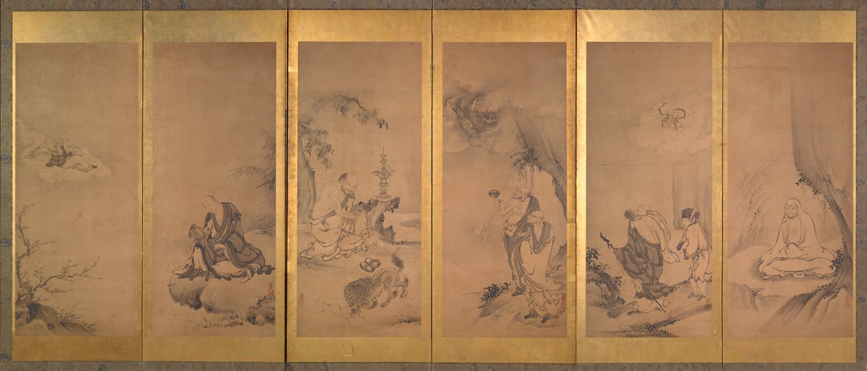Budist, Taoist ve Konfüçyüs Patrikleri by Kano Sanraku