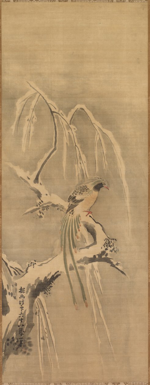 Karla Dolu Daldaki Çin Kuşu, 17. yüzyıl. by Kanō Tan’yū