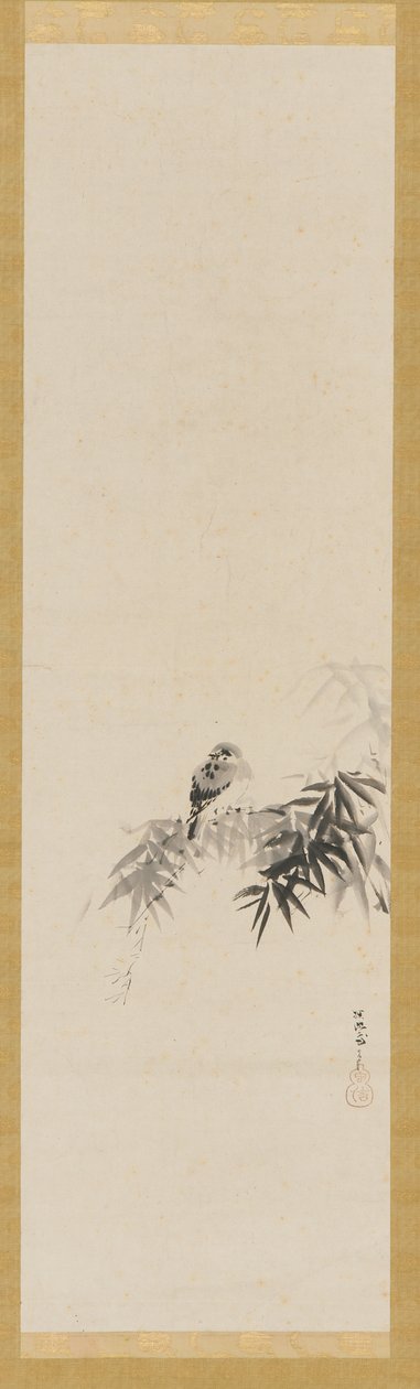 Bambu dalındaki kuş, Edo dönemi, 17. yüzyıl. by Kanō Tan’yū