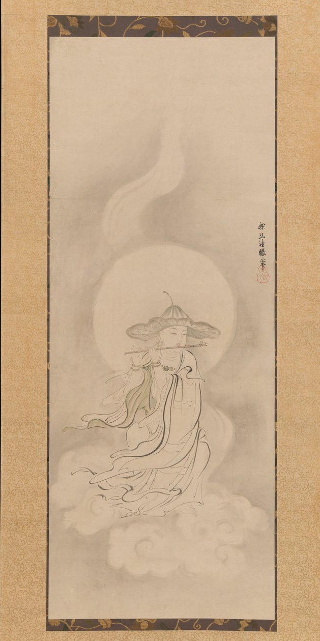Jizo Bosatsu Flüt Çalıyor, 17. Yüzyılın ortalarında. by Kanō Tan’yū