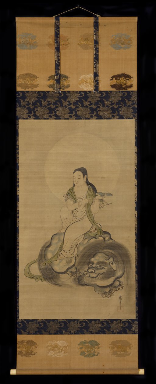 Monju Bosatsu (kağıt üzerinde mürekkep ve renkli) by Kano Yasunobu
