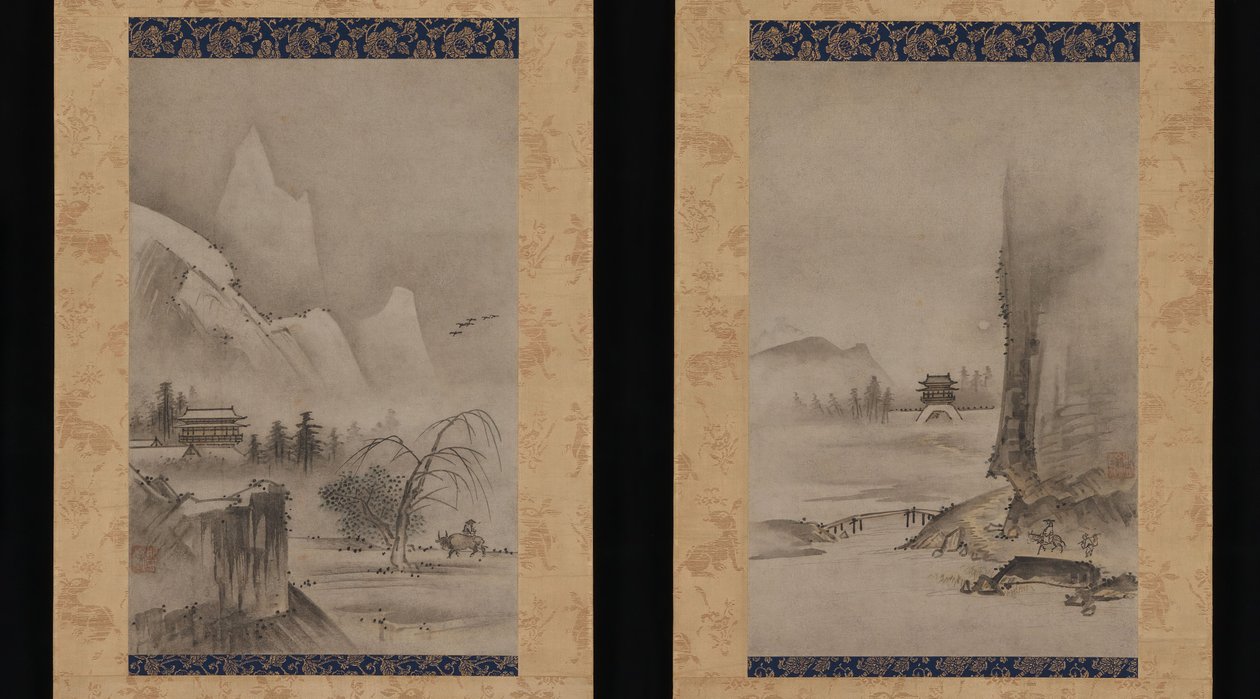 Xiao ve Xiang Nehirlerinin Sekiz Manzarasından İki Görünüm, 16. yüzyılın başlarında. by Kantei