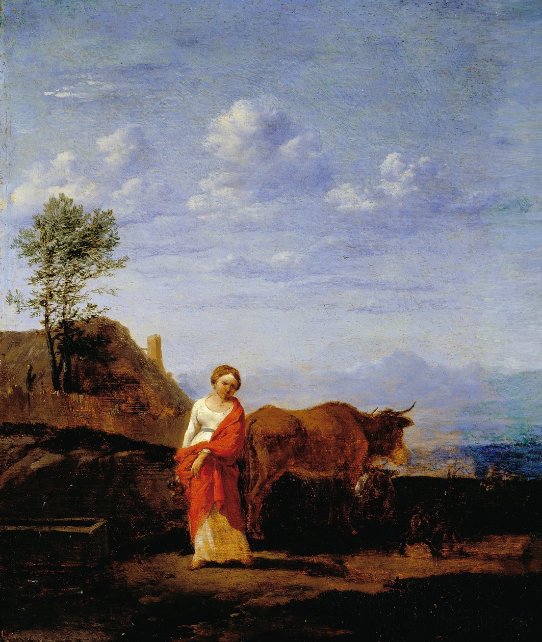 Yolda İnekleri Olan Bir Kadın by Karel Du Jardin