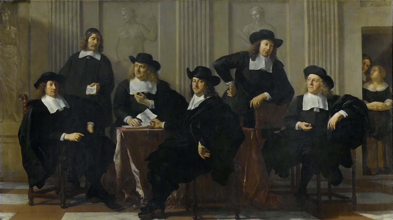 The Regents of the Spinhuis and Nieuwe Werkhuis, Amsterdam, 1669  by Karel Dujardin